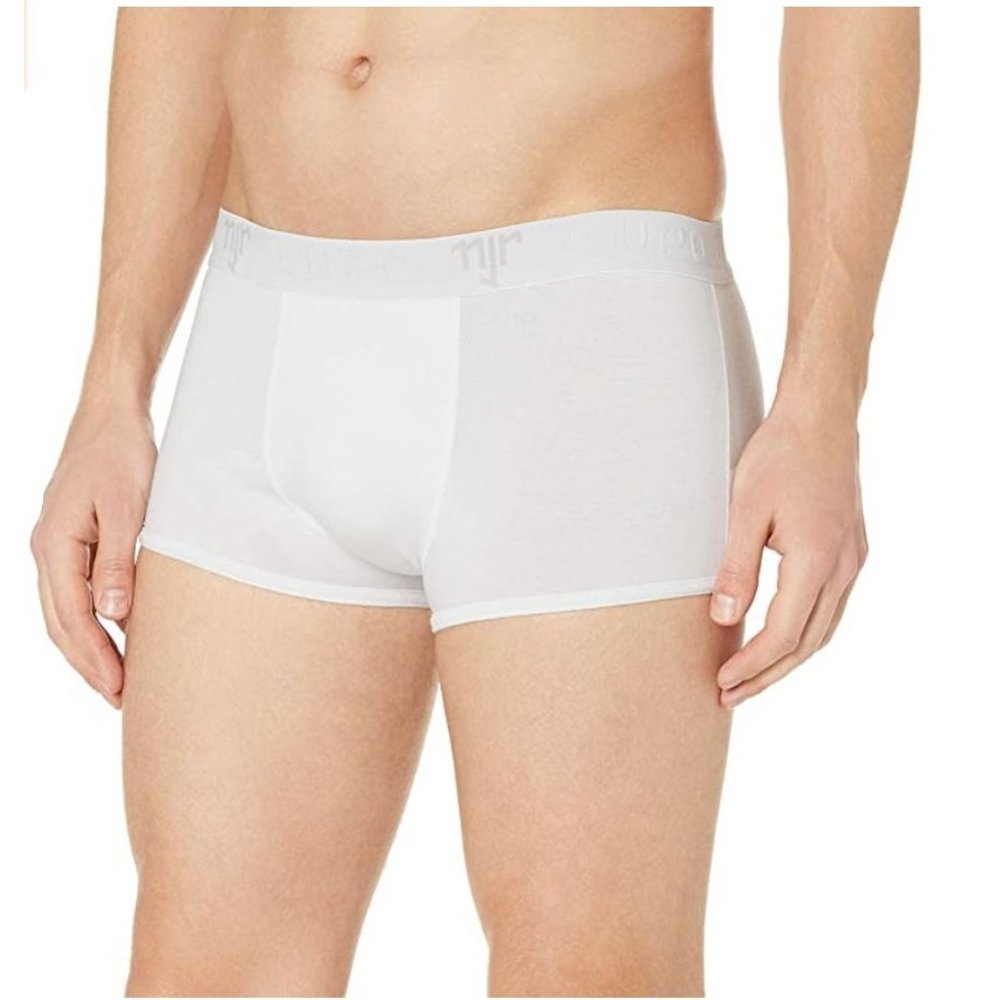 Lupo Men's Fashion Stretch Cotton Boxer Briefs - White SIZE M Underwear NWOT